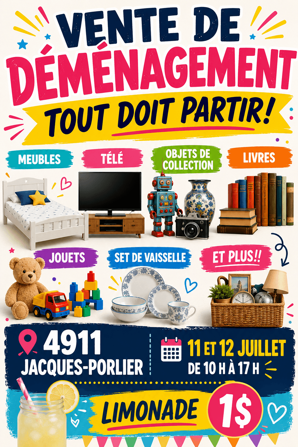Vente de déménagement ! Tout doit partir !