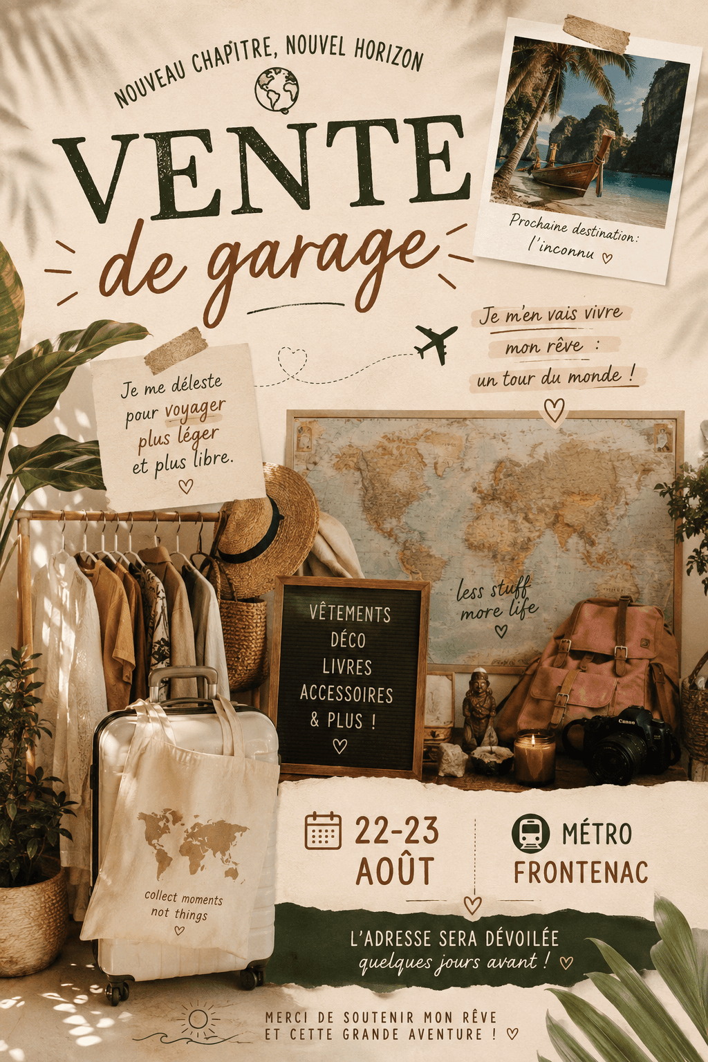 VENTE DE GARAGE – Avant mon grand départ! 🌎