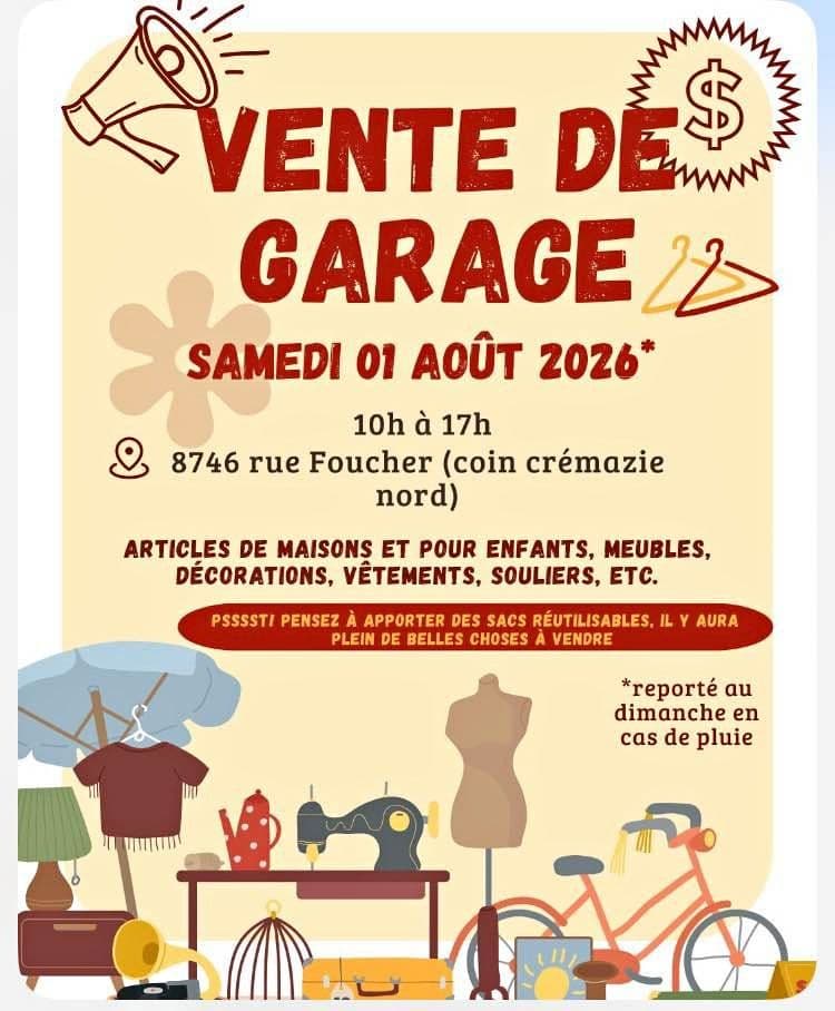 Vente de garage dans Ahuntsic