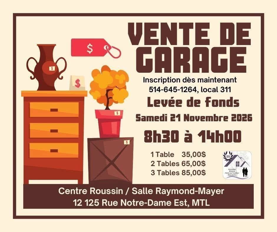 Vente de garage interieure