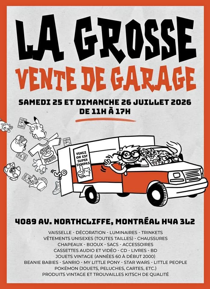 GRANDE VENTE DE GARAGE !!!