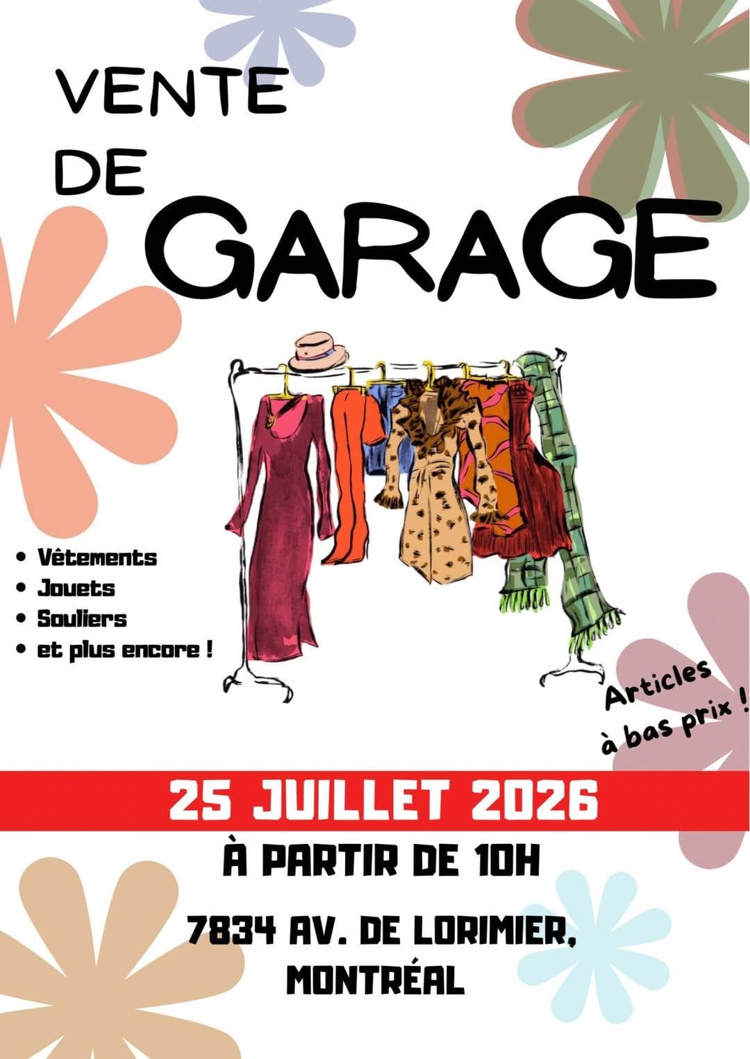 🛍️ VENTE DE GARAGE – NOUVELLE DATE!