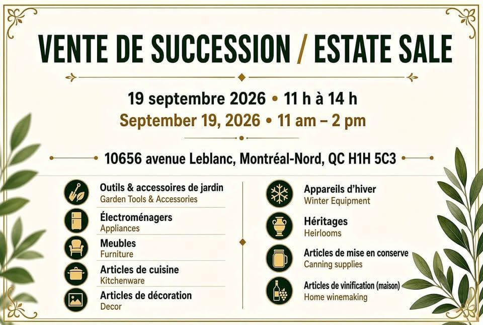 VENTE DE SUCCESSION