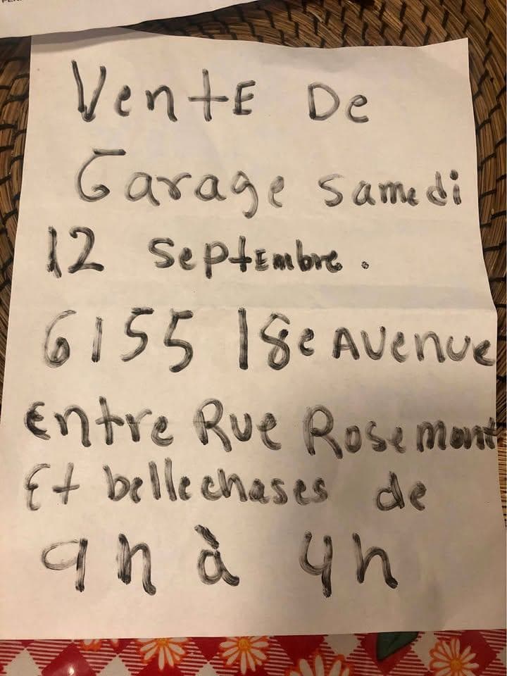Vente de garage